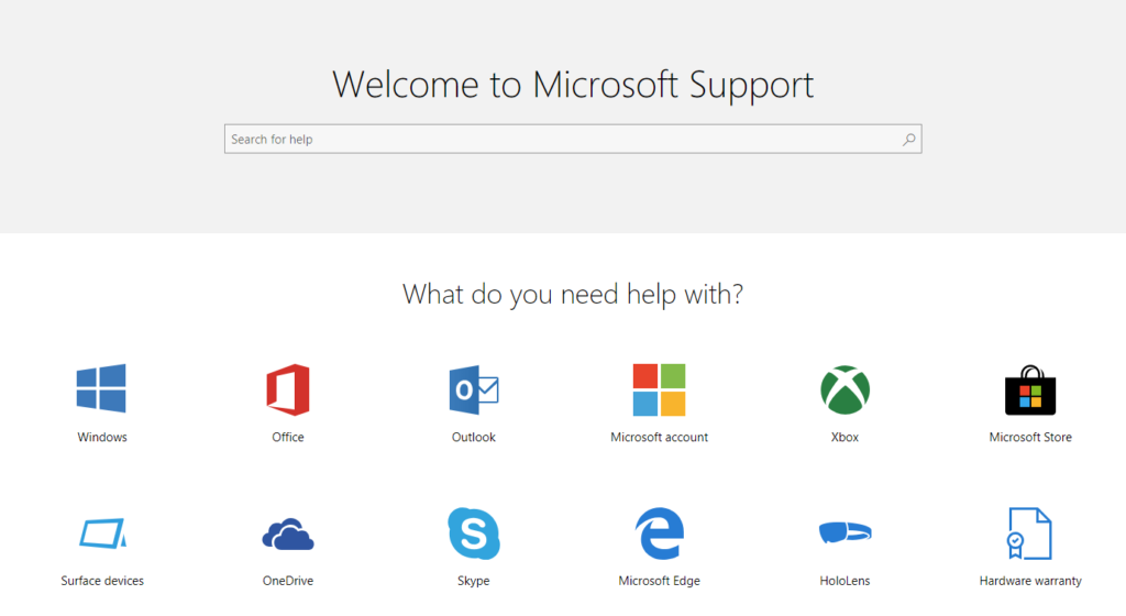 Microsoft Support Site